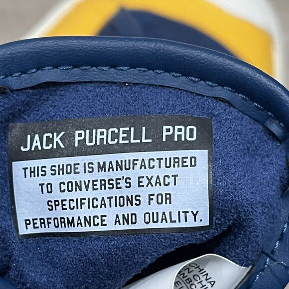 Converse Shoes Size 8 Mens Navy Yellow Pop Trading Jack Purcell Pro HighCompany - Picture 9 of 12
